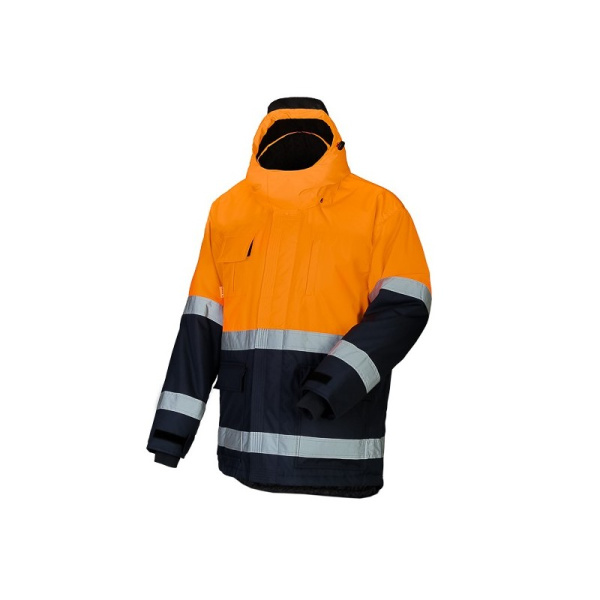 Куртка BRIGHTGO HI-VIS, флис.подклад, утепленная, мужская, синяя/оранжевая, Talis